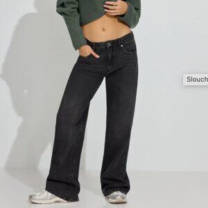 Garage Black Low Rise Slouchy Jean - 7